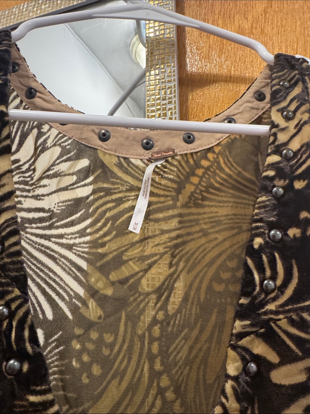 Free People Velvet Black and Gold Floral Swing Dress - Picture 3 of 4